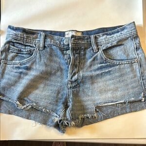 Free People Blue Denim Cut-Off Shorts